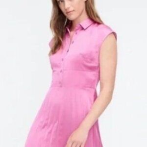 NWT J. CREW Pink Midi Dress with Pleated Skirt